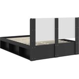  Krevetna konstrukcija s pohranom i uzglavljem Crna 150 x 200 cm | Shoptok.si