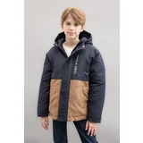 Defacto Boy's Water Repellent Hooded Coat