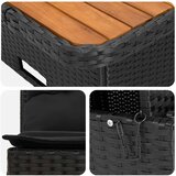  2 Komad Sofa na sredini vrta s podiznim stolom poliratan Crna | shoptok.hr