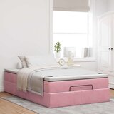 vidaXL Otomanski posteljni okvir z vzmetnico roza 120x200 cm žamet, (21609512) | Shoptok.si