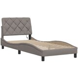 Posteljni okvir z LED brez vzmetnice Taupe 90x190cm Tkanina, (21791175) | Shoptok.si