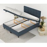 Maison de Rêve Tamno plavi tapecirani bračni krevet s prostorom za odlaganje 140x200 cm Senses – | shoptok.hr