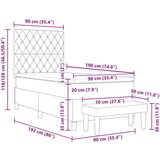  Postelja z vzmetnico z vzmetnico Roza 90 x 190 cm Žamet, (5000126376) | Shoptok.si