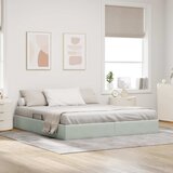  Otomanski krevet s pohranom Svjetlosiva 160 x 200 cm Baršun | shoptok.hr