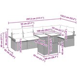  Sjedeća garnitura za vrt 7 kom. Crna [Sintetički]: Poli Ratan 297,5 x 132,5 x 85 cm | shoptok.hr