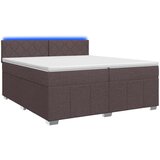  Boxspring krevet s madracem Tamno smeđa 200 x 200 cm Tkanina | shoptok.hr