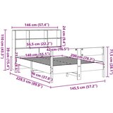 vidaXL Knjižna postelja brez vzmetnice vošč. rjava 140x200 cm borovina | Shoptok.si