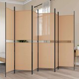  6-Panelski Pregradni Stojalo Bež 300 x 180 cm Blago, (5000235541) Cene