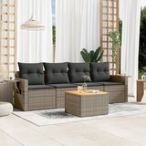 Maison Chic Seti vrtnega pohištva - Vrtna garnitura - Vrtni pohištvo set 5-delna z blazinami siv poli ratan, (21814115) | Shoptok.si