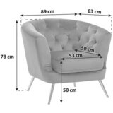 Time fotelj lita, siva, žamet | Shoptok.si