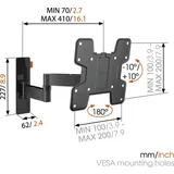 w53060 zglobni 180 zidni nosac 19-37 nosač za televizor