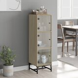  Visoka komoda sa staklenim vratima boja hrasta 35 x 37 x 120 cm | shoptok.hr