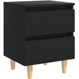 The Living Store Nočna omarica z nogami iz borovine črna 40x35x50 cm - Nočna Omarica, (21420898) | Shoptok.si