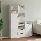 vidaXL Stranska omarica 5 kosi "ODDA" bela 40x24x79 cm trdna borovina | Shoptok.si