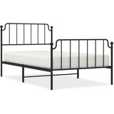  The Living Store Kovinski posteljni okvir z vzglavjem in vznožjem črn 107x203 cm - Posteljni Okvir, (21526906) | Shoptok.si