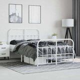 vidaXL Metalni okvir kreveta uzglavlje i podnožje bijeli 120x190 cm | shoptok.hr