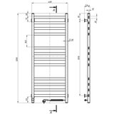 Kupaonski peškirni radijator sa termostatom AVANGARD 227W 120x48cm beli desni | Eponuda.com