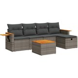 Maison Chic Seti vrtnega pohištva - Vrtna garnitura - Vrtni pohištvo set 6-delna z blazinami siv poli ratan, (21803839) | Shoptok.si