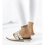 Gemre Beige studded slides Asselt | Shoptok.si