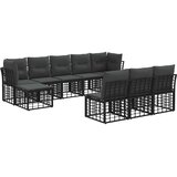  Set vanjskih sofa Crna i tamno siva Poliester - Crna i tamno siva bez stola | shoptok.hr