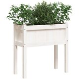 vidaXL Vrtno korito z nogami belo 70x31x70 cm trdna borovina | Shoptok.si