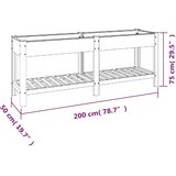  Povišena vrtna gredica s policom siva 200x50x75 cm WPC | shoptok.hr
