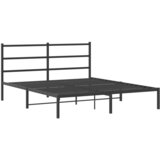  Metalni okvir za krevet s uzglavljem crni 150x200 cm | shoptok.hr