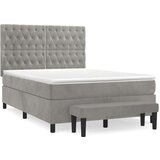  Box spring postelja z vzmetnico svetlo siv 140x190 cm žamet, (20899133) | Shoptok.si