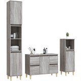  3-dijelni set kupaonskog namještaja siva boja hrasta drveni | shoptok.hr