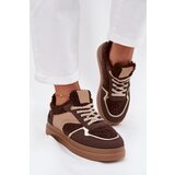 Boto Women's Platform Sneakers with Sheepskin Brown Frelina | Shoptok.si