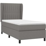  Box spring postelja z vzmetnico temno siva 80x200 cm blago, (20898934) | Shoptok.si