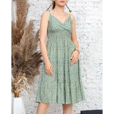 Resti Green short dress with a tiny floral pattern - Clothing | shoptok.hr