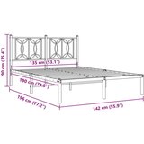 vidaXL Kovinski posteljni okvir z vzglavjem črn 135x190 cm | Shoptok.si