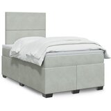 The Living Store Box spring postelja z vzmetnico svetlo siva 120x200 cm žamet - Box Spring Postelja, (21428214) Cene