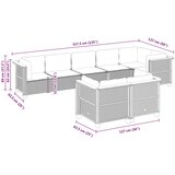  8-dijelni set vrtnih sofa od poliratana s jastucima crni Crna 63.5 x 63.5 x 62 cm | shoptok.hr