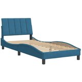  Posteljni okvir z vzglavjem moder 80x200 cm žamet, (21081950) | Shoptok.si