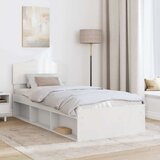  Konstrukcija postelje Bela 90 x 200 cm Masivno borovo les, (5000102160) | Shoptok.si