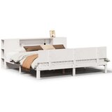 vidaXL Knjižna postelja brez vzmetnice bela 200x200 cm trdna borovina | Shoptok.si