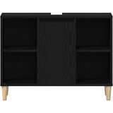 vidaXL Ormarić za umivaonik crni hrast 80x33x60 cm inženjerski drvo | shoptok.hr