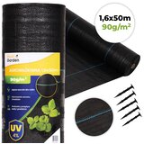 Multi Garden crna UV-otporna agrotekstilna tkanina 90 g/m² protiv korova 1,6 × 50 m, s klinovima | shoptok.hr