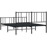  Metalni okvir kreveta uzglavlje i podnožje crni 140x200 cm | Eponuda.com