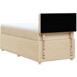 vidaXL Box spring postelja z vzmetnico krem 100x200 cm blago, (21291888) | Shoptok.si