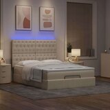  Otomanski krevet s madracem i LED krem 140x190 cm tkanine | shoptok.hr