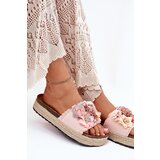 Boto Ladies Platform Sandals With Braiding And Flowers Pink Chellia | shoptok.hr