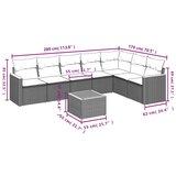  8-dijelni set vrtnih sofa od poliratana s jastucima sivi | shoptok.hr