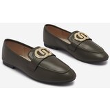 Resti Dark green women's moccasins with gold embellishment Uletta - Footwear | ePonuda.com