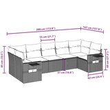  7-dijelni set vrtnih sofa od poliratana s jastucima smeđi | shoptok.hr