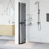 vidaXL zid za walk-in tuš ostalo crna i tamnoprozirna 100 x 190 cm | shoptok.hr