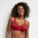DIM GENEROUS ESSENTIEL UNDERWIRE BRA - Women's lace bra - dark red | Shoptok.si