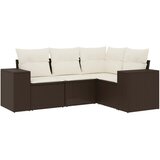  4-dijelni set vrtnih sofa od poliratana s jastucima smeđi | shoptok.hr